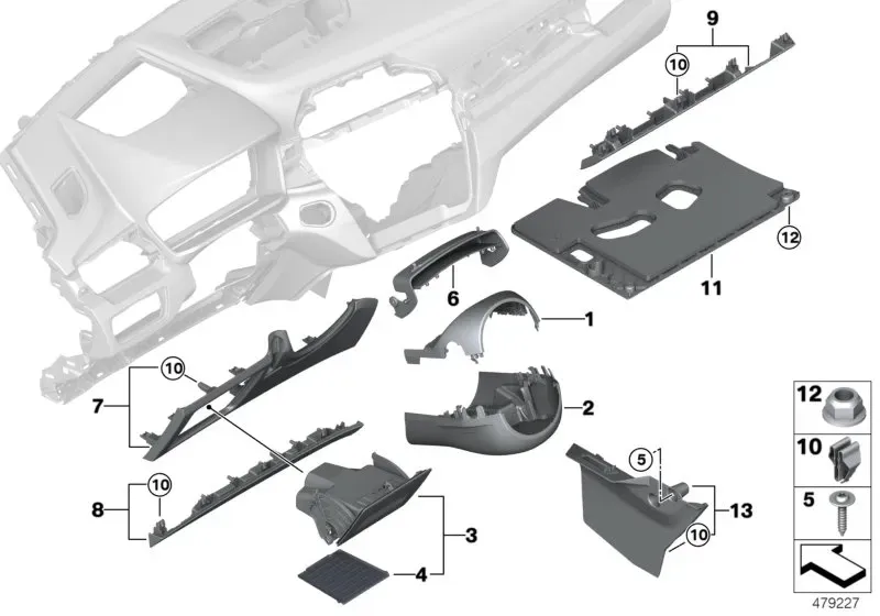 Instrument panel, bottom diagram