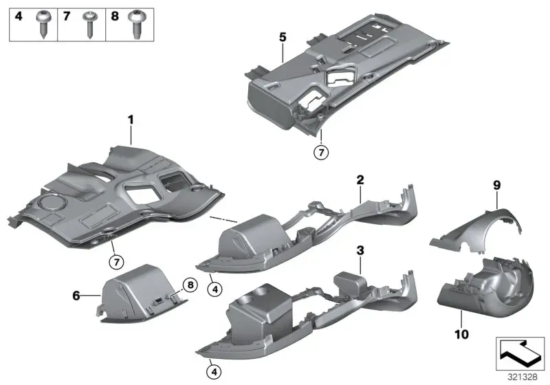 Instrument panel, bottom diagram