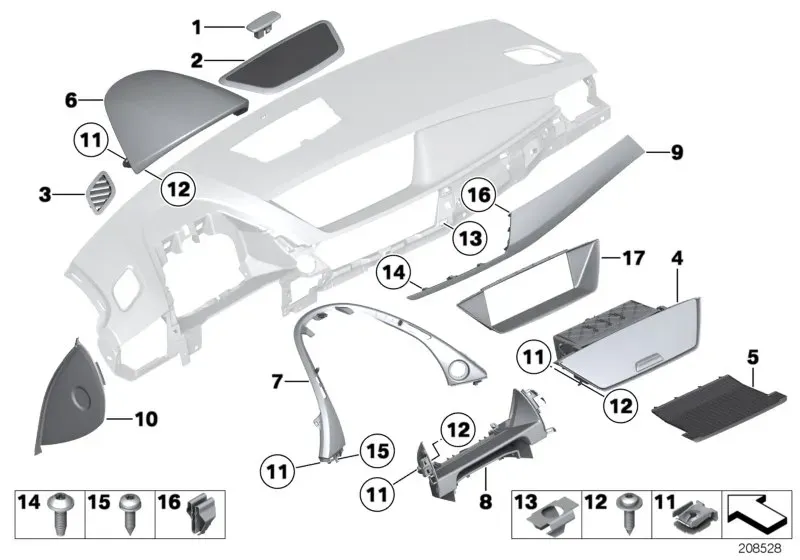 Instrument panel, top diagram