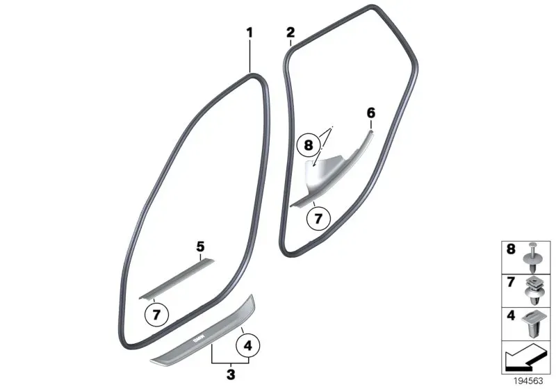 Door sill trim diagram