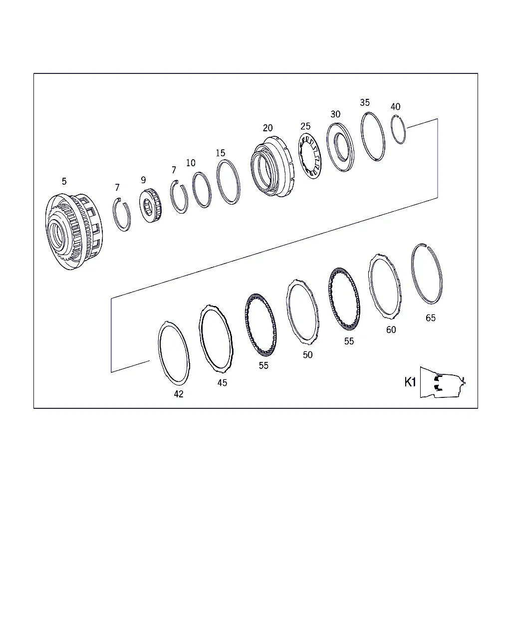 K1 Clutch and Front Planetary Gear Set diagram