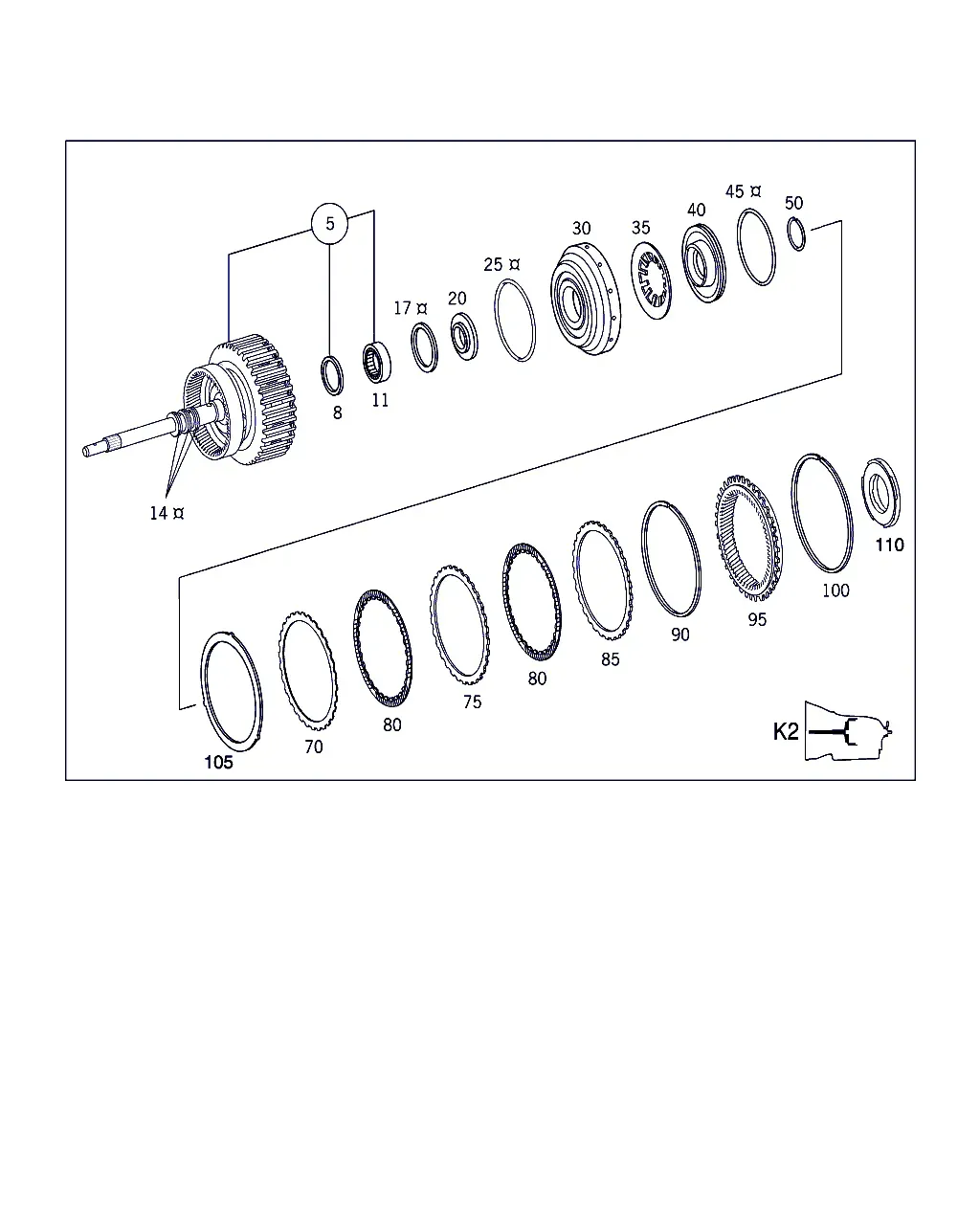 Муфта K2 и приводной вал diagram