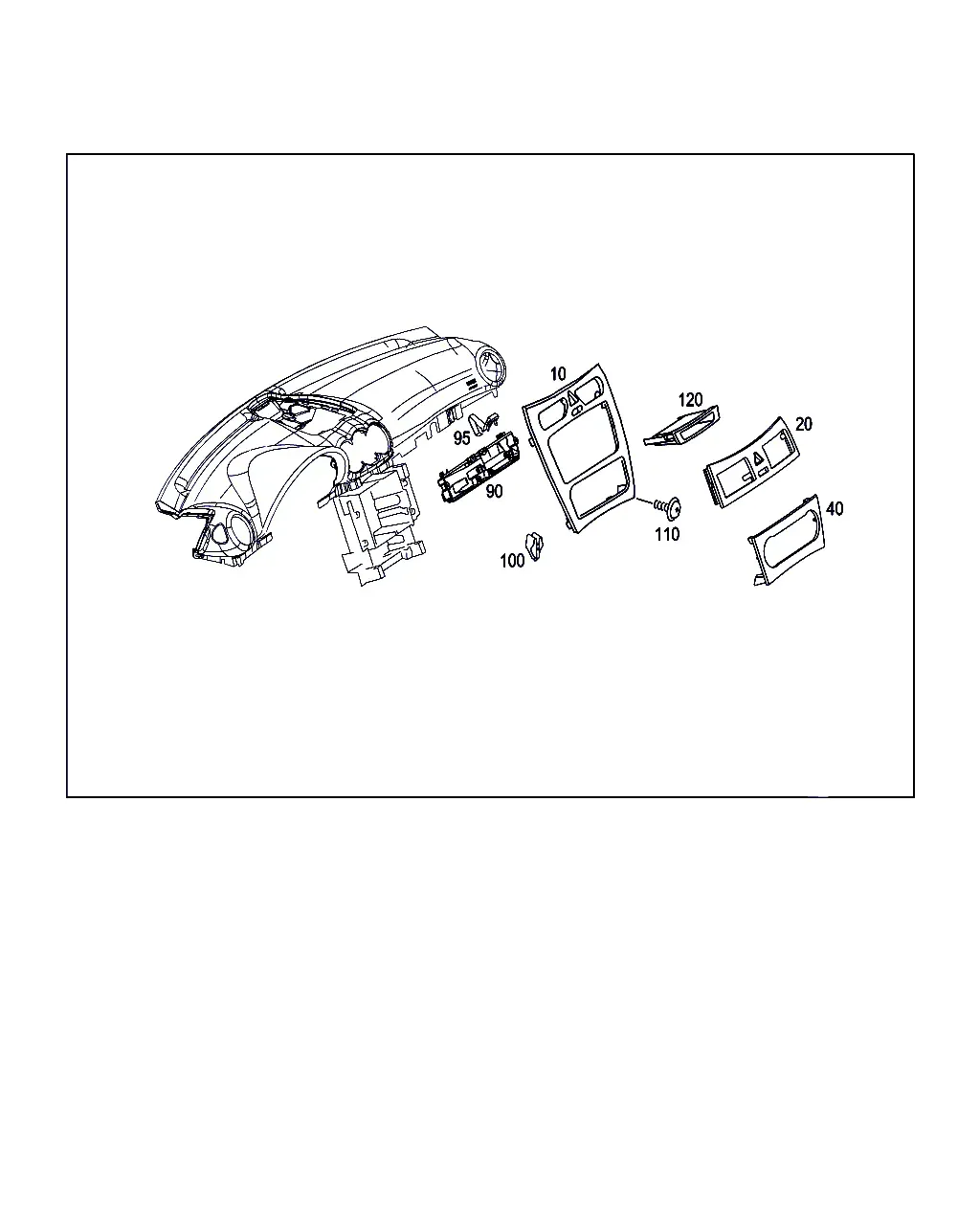 Dashboard Trim, Glove Box and Ashtray diagram
