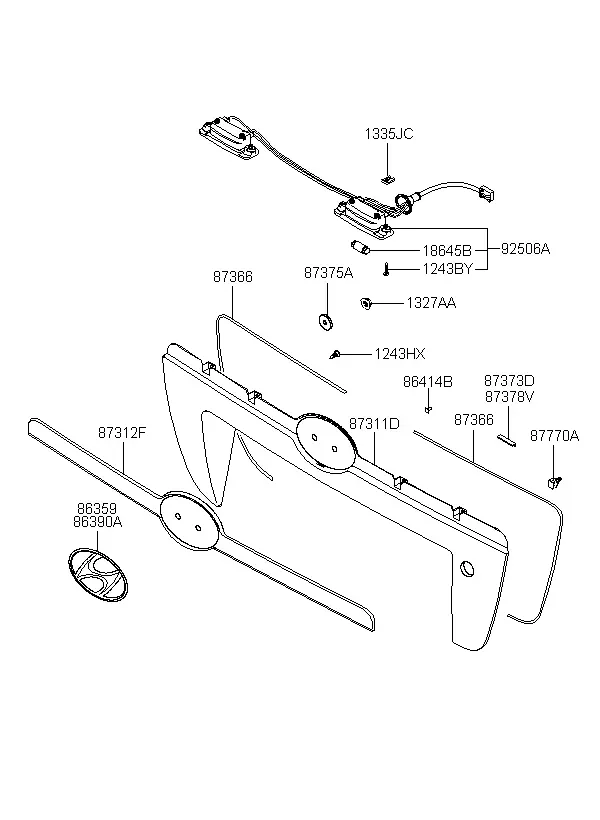 Tailgate Garnish diagram