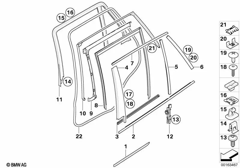 Rear Door Trims and Seals diagram