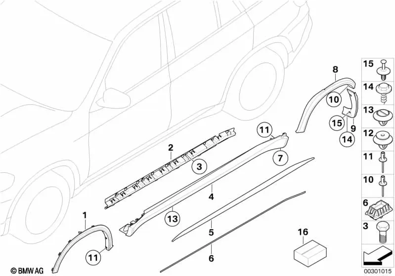 Накладки порогов и арок колёс diagram