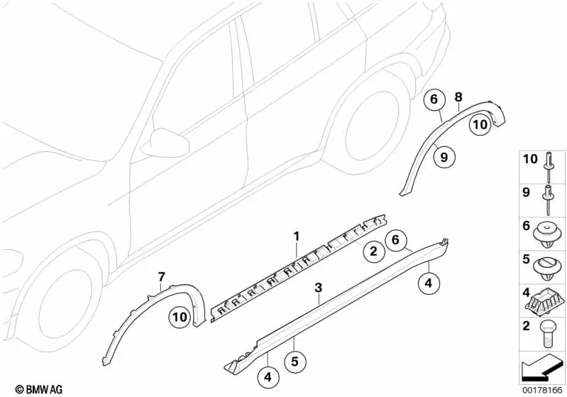 Накладки порогов и арок колёс diagram