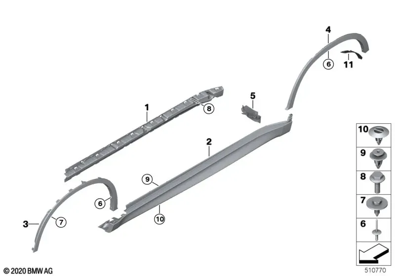Накладки порогов и арок колёс diagram