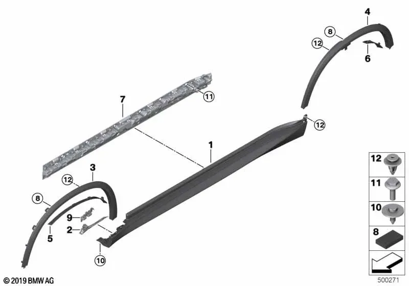 Sill and Wheel Arch Trims diagram