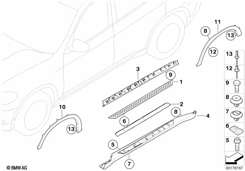 Накладки порогов и подножки diagram