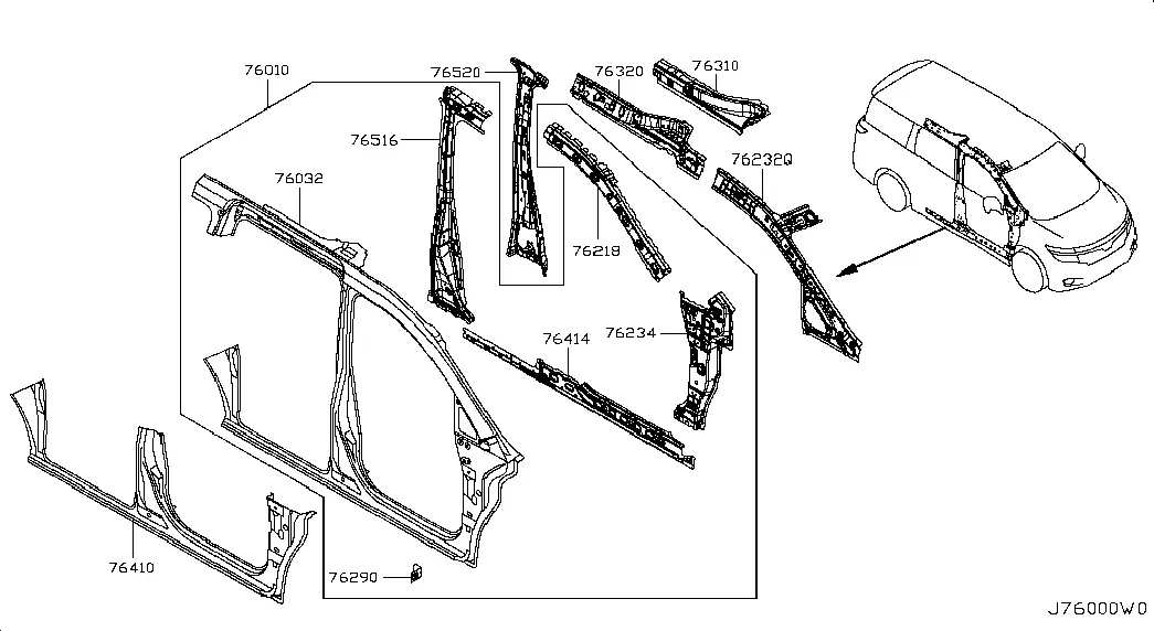 Outer Right Body Side Panel diagram