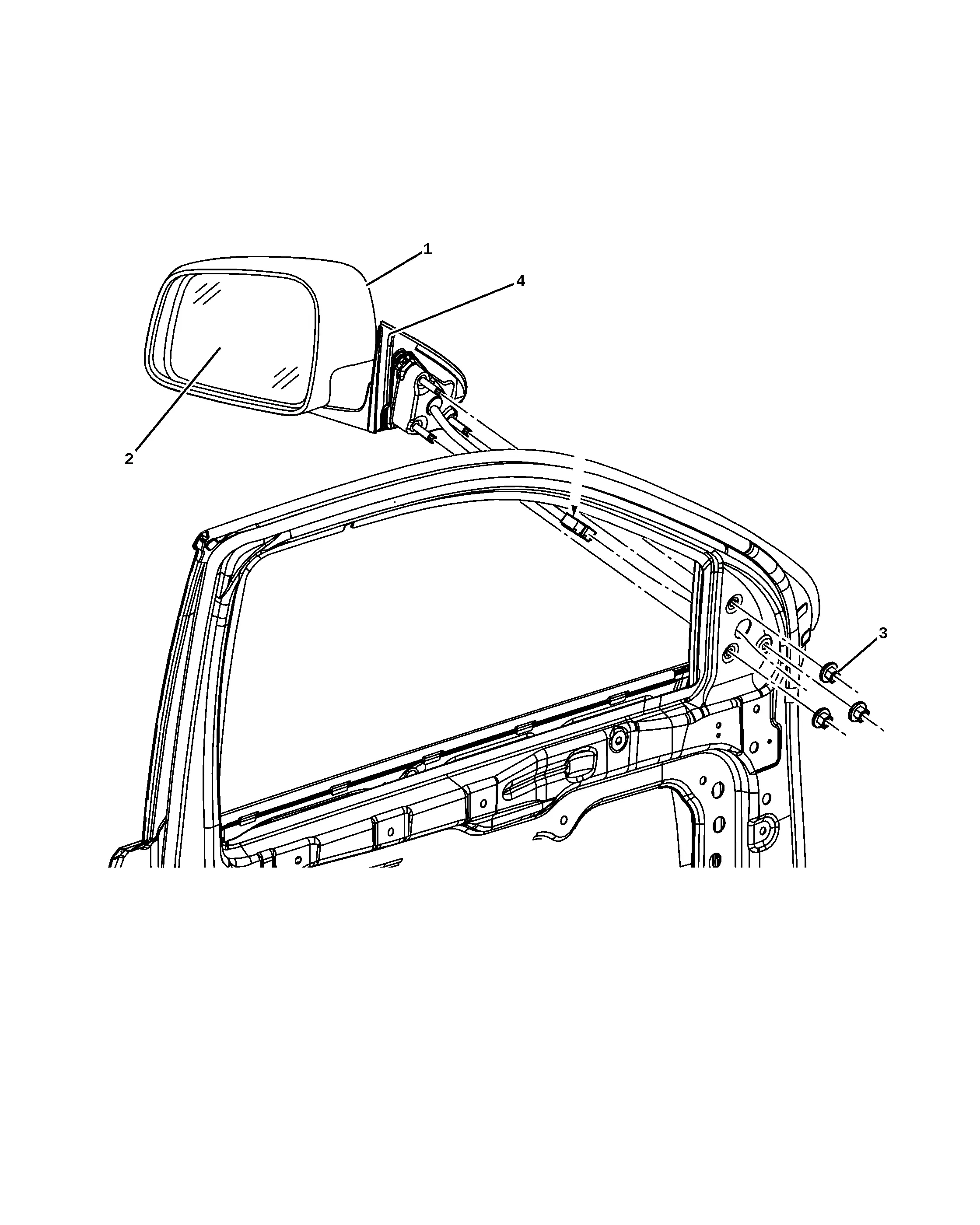 Exterior Rear View Mirror diagram