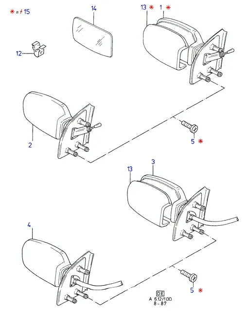 Exterior Rearview Mirror diagram