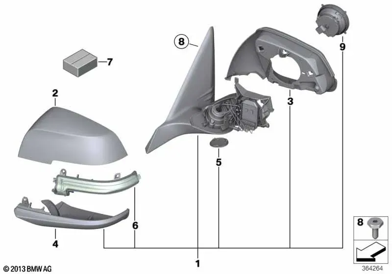 Exterior Rearview Mirror diagram