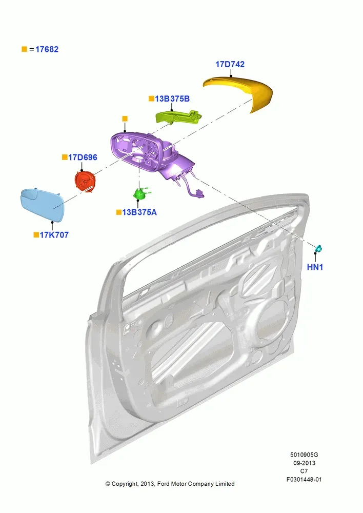 Exterior Rear View Mirror diagram