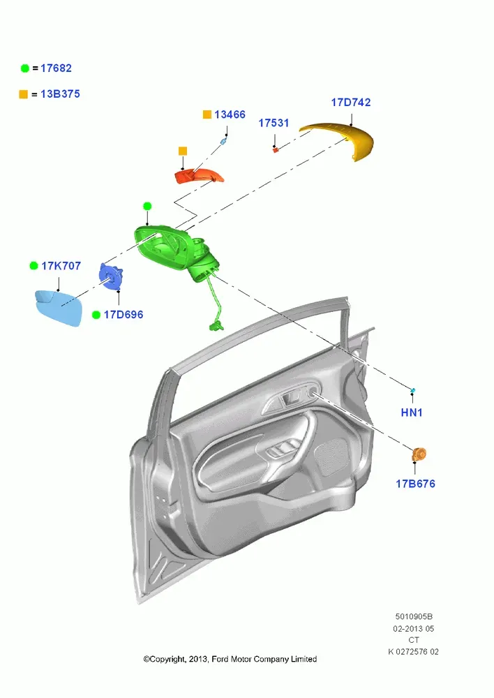 Exterior Mirror with Turn Signal diagram