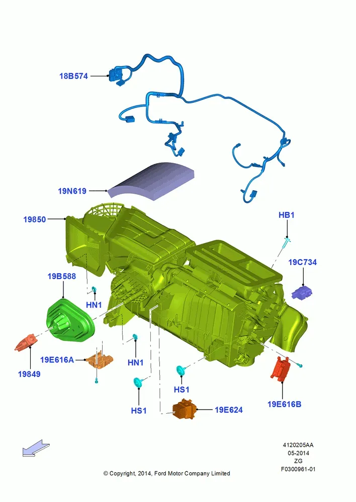 Heater and A/C External Components diagram