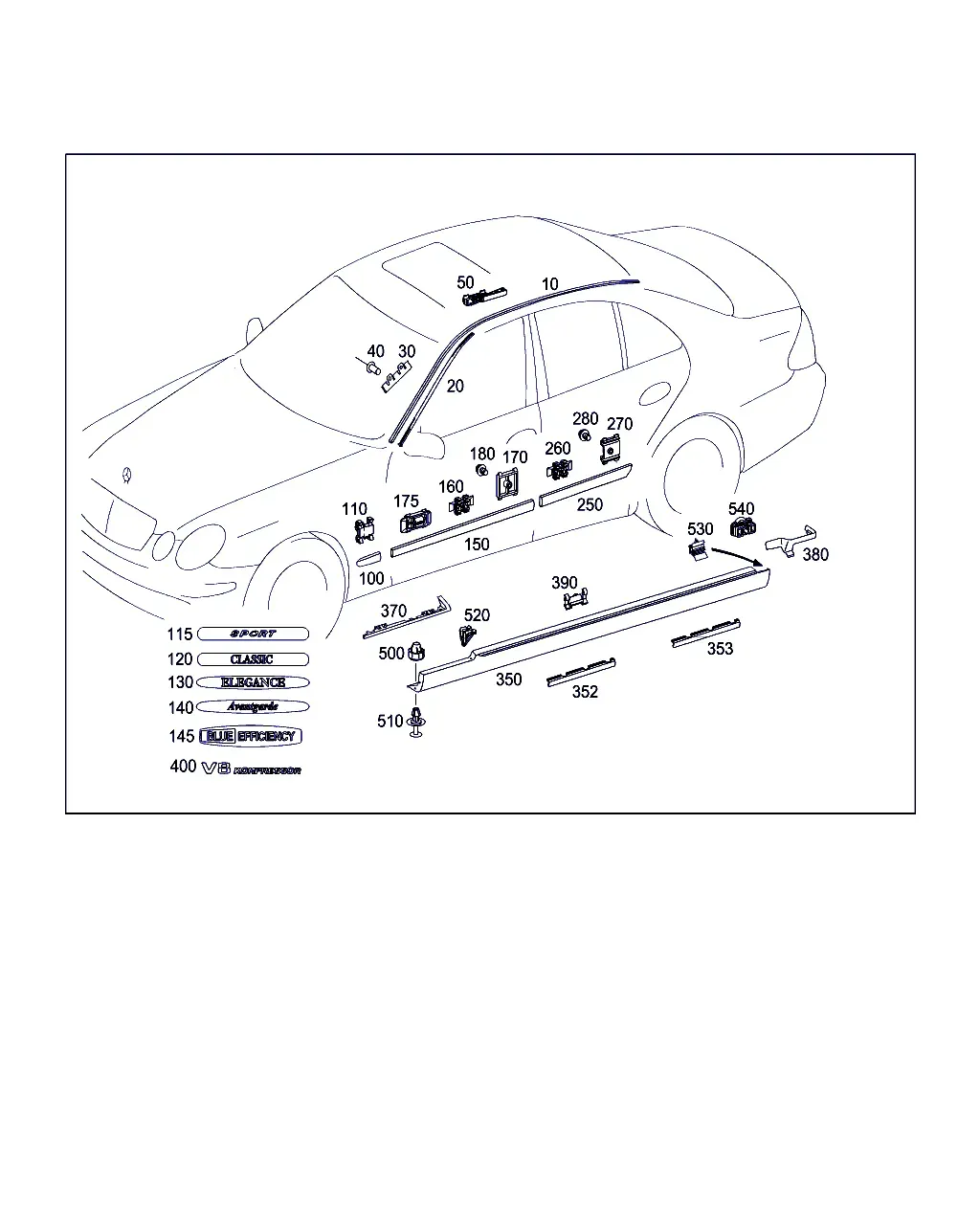 Exterior Body Trim Parts diagram