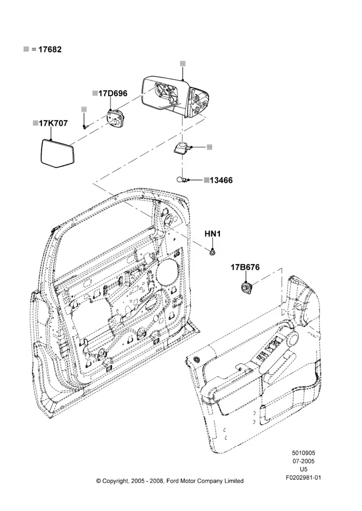 Exterior Rear View Mirrors diagram