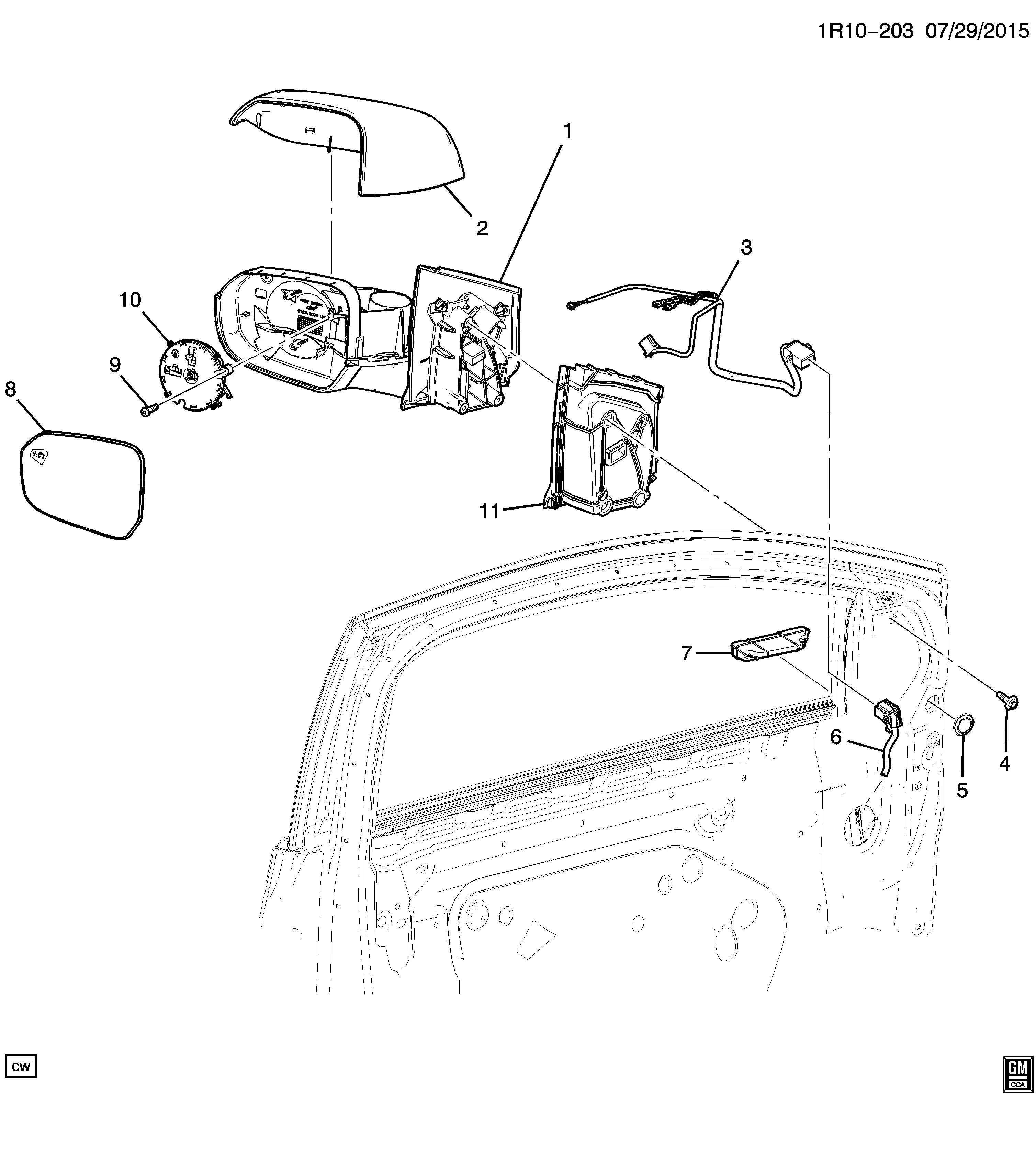 Outside Rear View Mirrors diagram