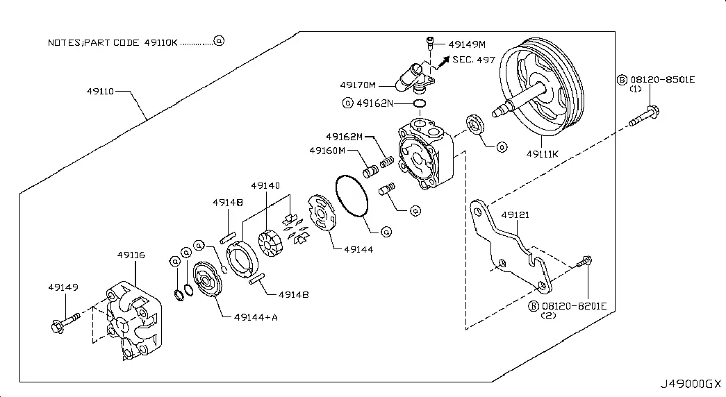 Power Steering Pump diagram