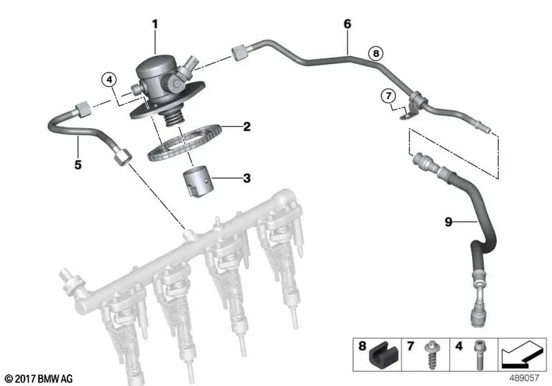 High-Pressure Fuel Pump and Lines diagram