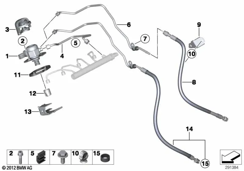 High-Pressure Fuel Pump and Lines diagram