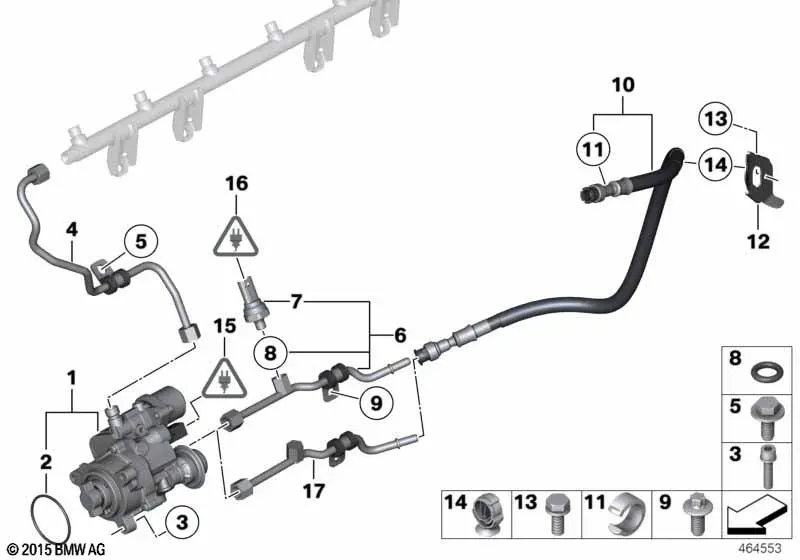 High-Pressure Fuel Pump and Lines diagram