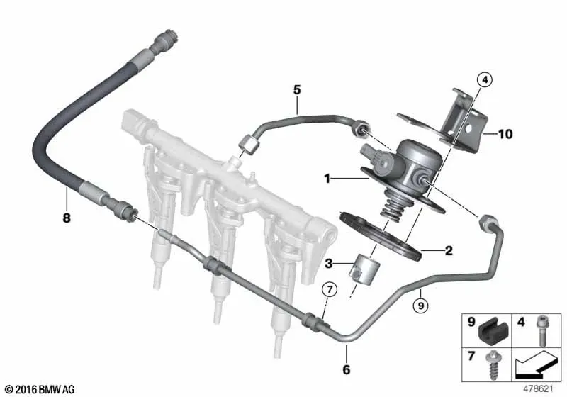 High-Pressure Pump and Fuel Lines diagram