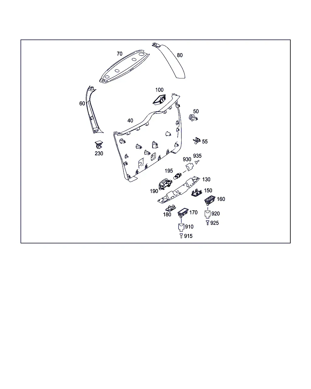 Tailgate and Rear Window Parts diagram
