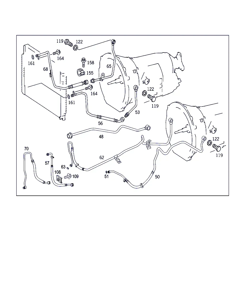 Transmission External Parts and Oil Filler Tube diagram
