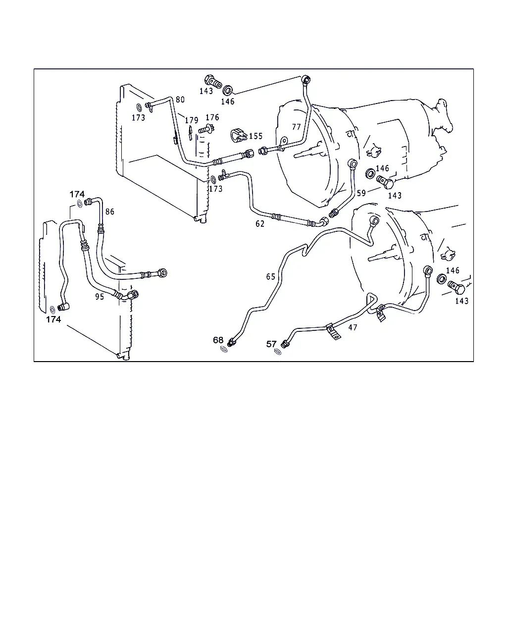 Transmission External Parts and Oil Filler Tube diagram