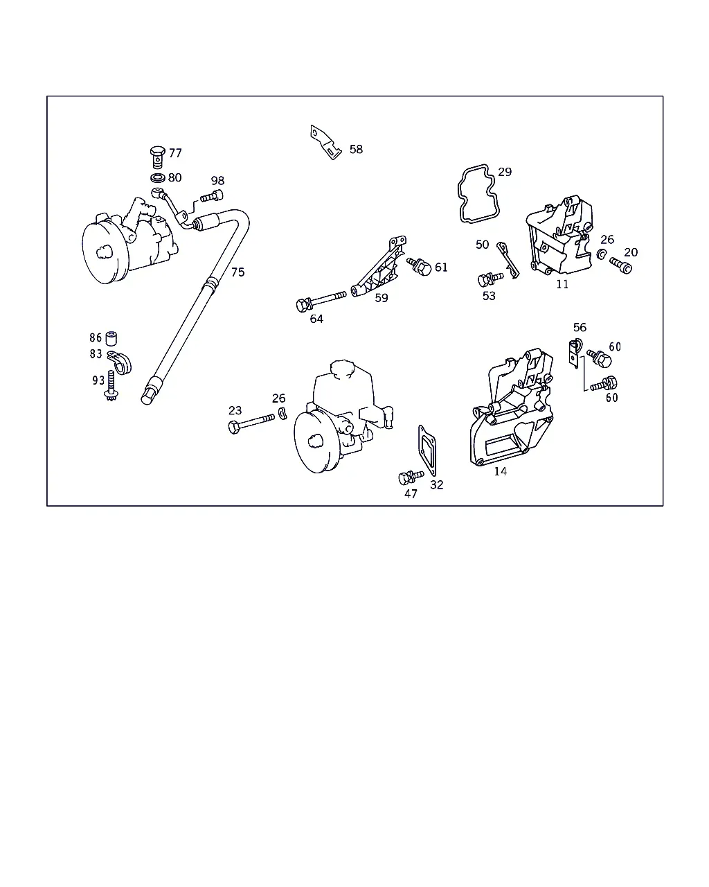 Power Steering Pump Mounting Parts diagram