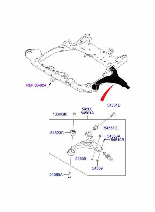 Front Lower Control Arm diagram