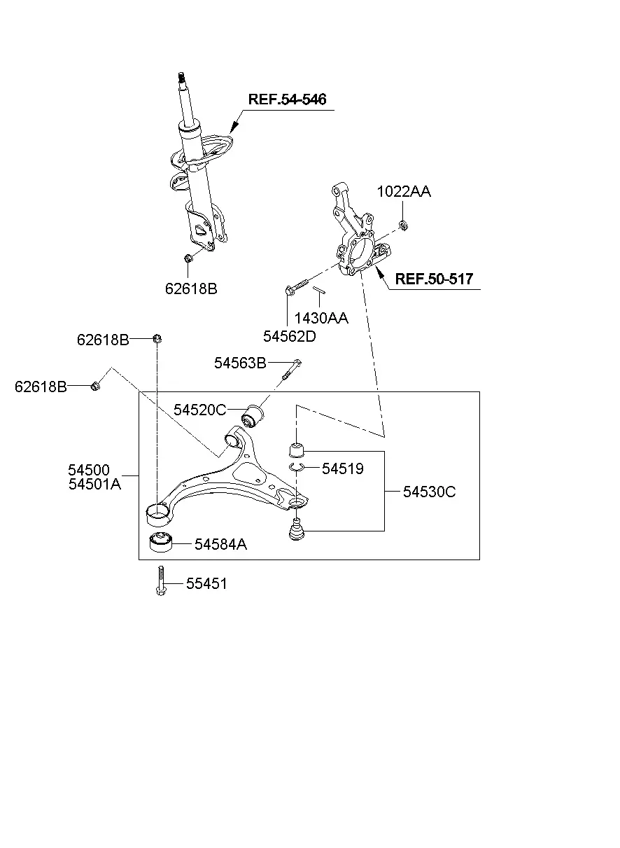 Нижний рычаг передней подвески diagram