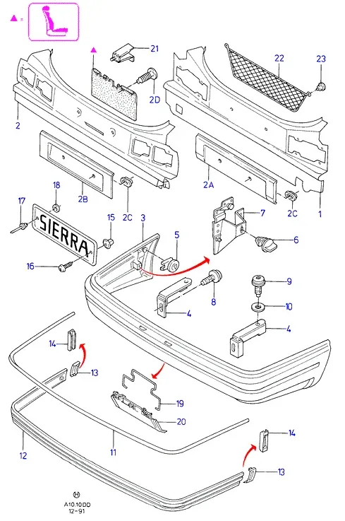 Rear Lower Panel and Bumper diagram