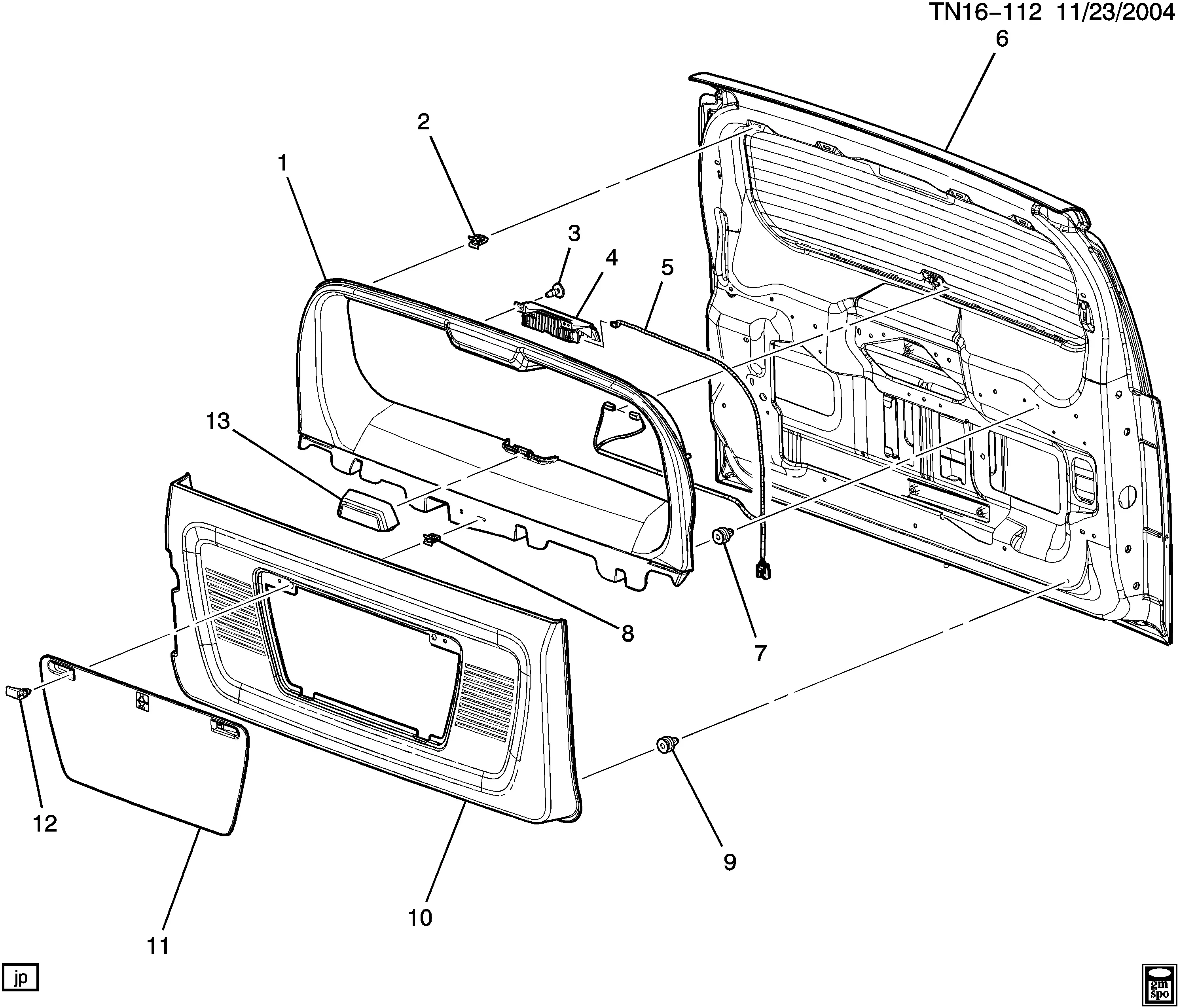 Liftgate Trim diagram