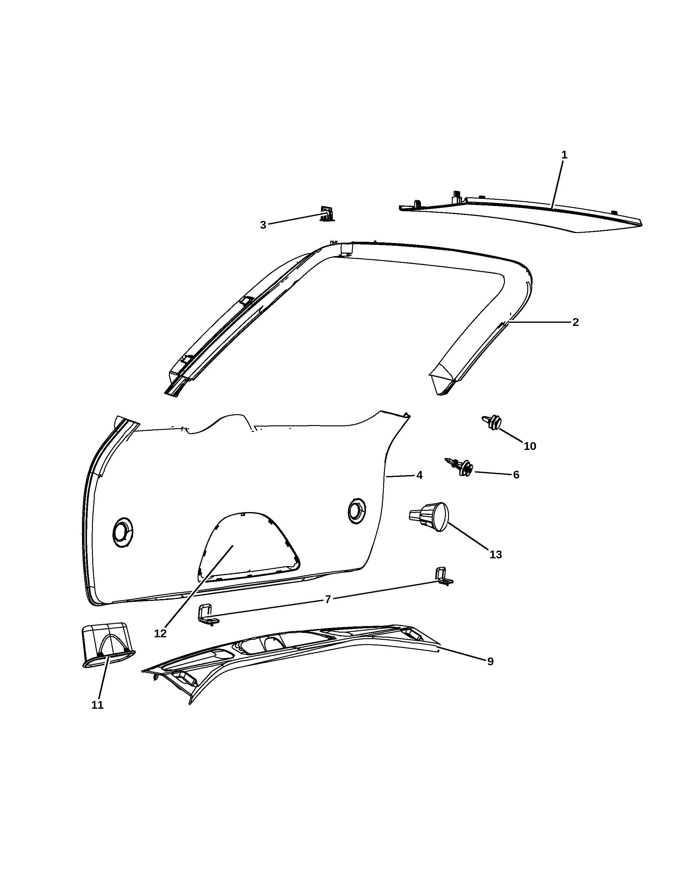 Liftgate Trim Panel and Scuff Plate diagram