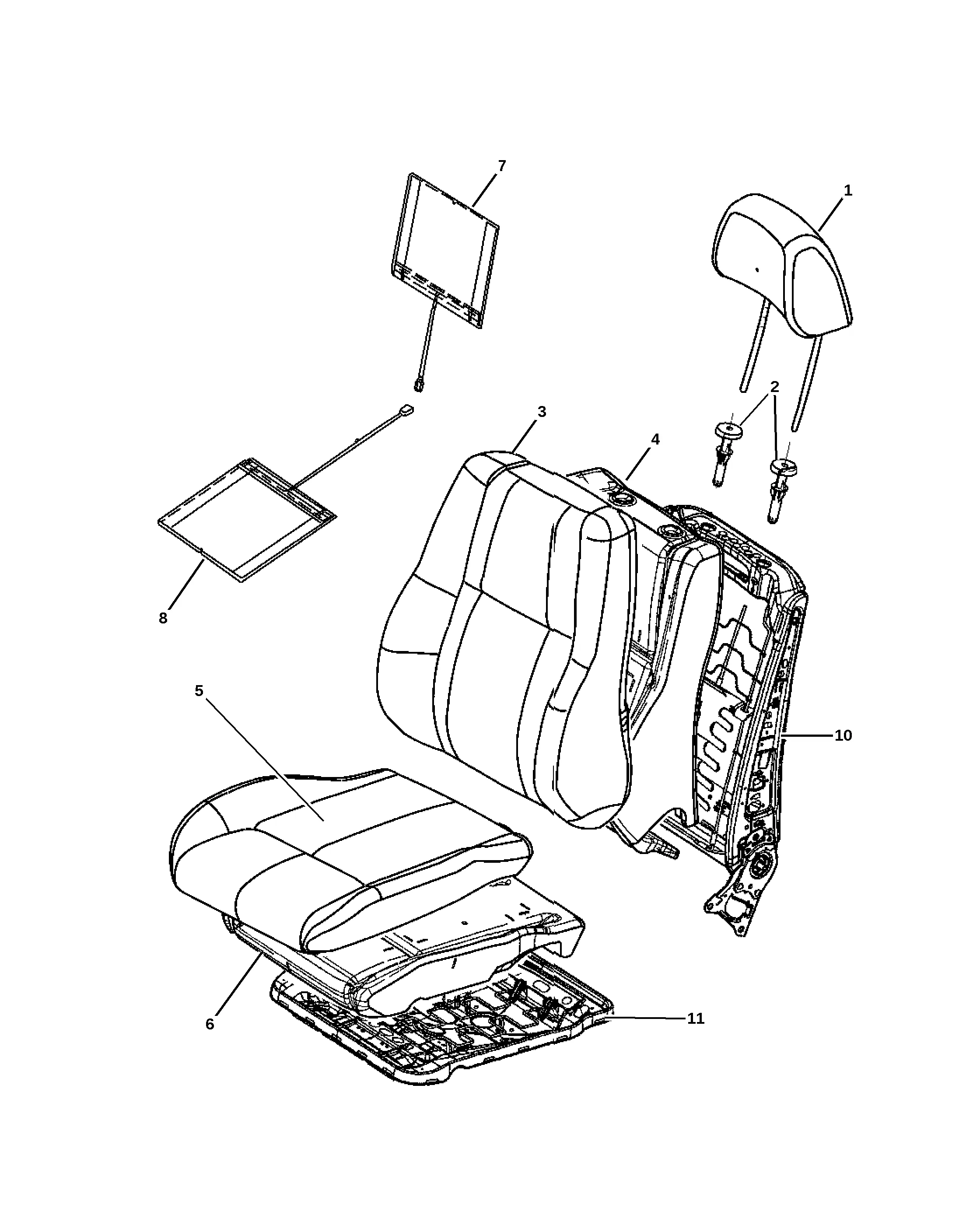 Front Seat Cushion and Cover diagram