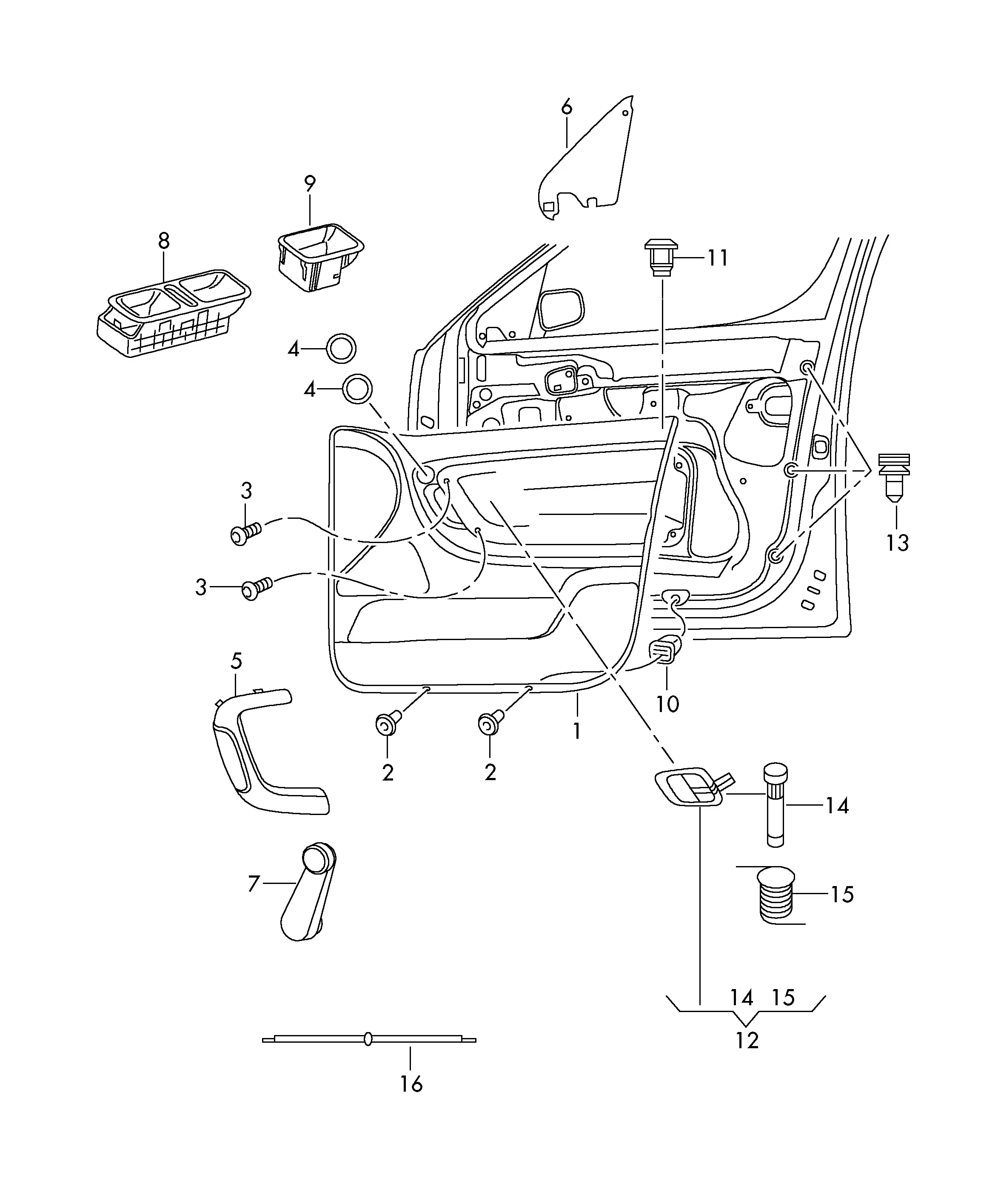 Door Trim and Handles diagram