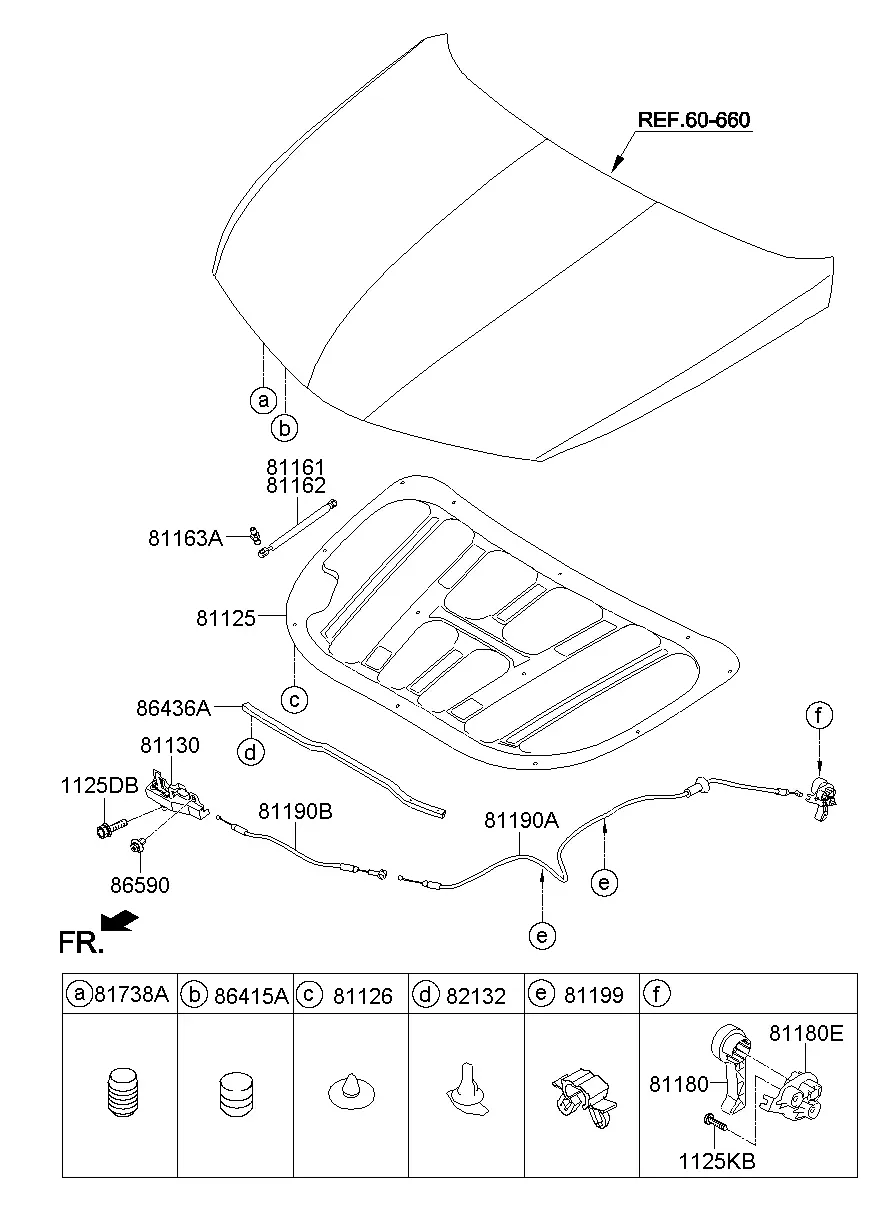 Hood Trim and Latch diagram