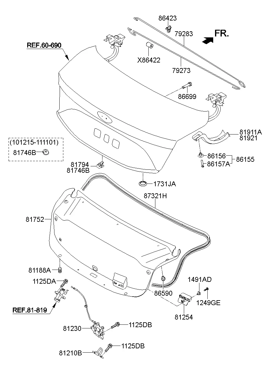 Trunk Lid Trim diagram