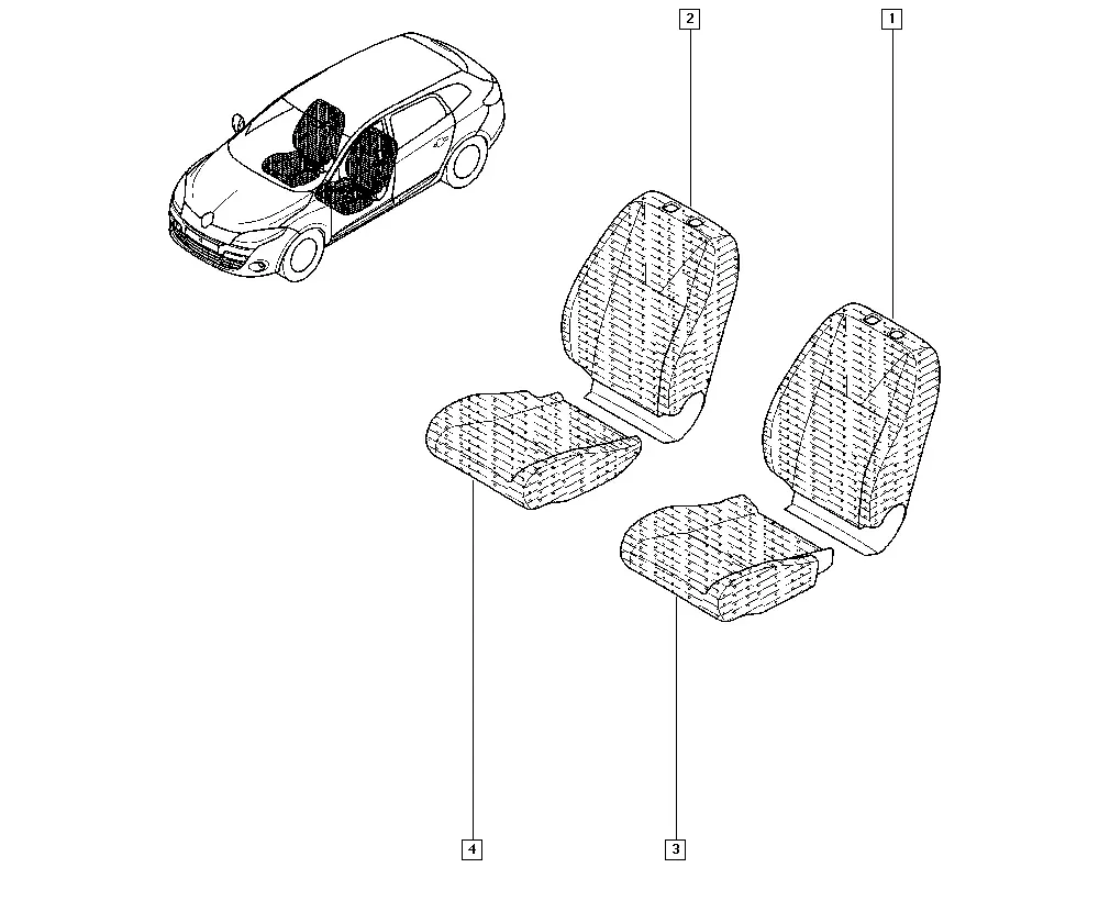 Front Seat Upholstery diagram