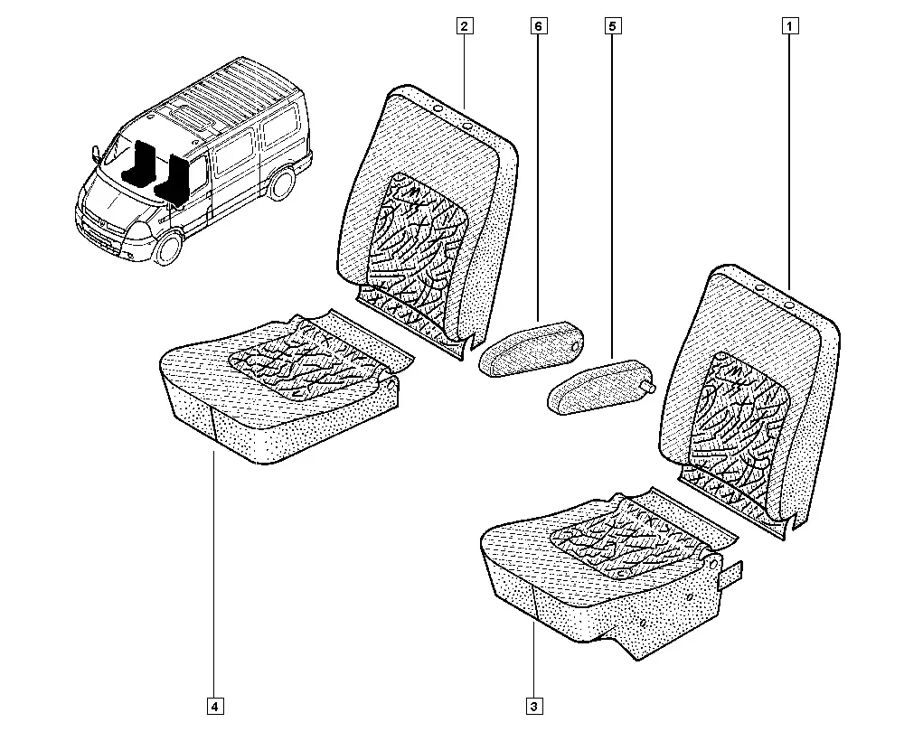 Front Seat Upholstery diagram