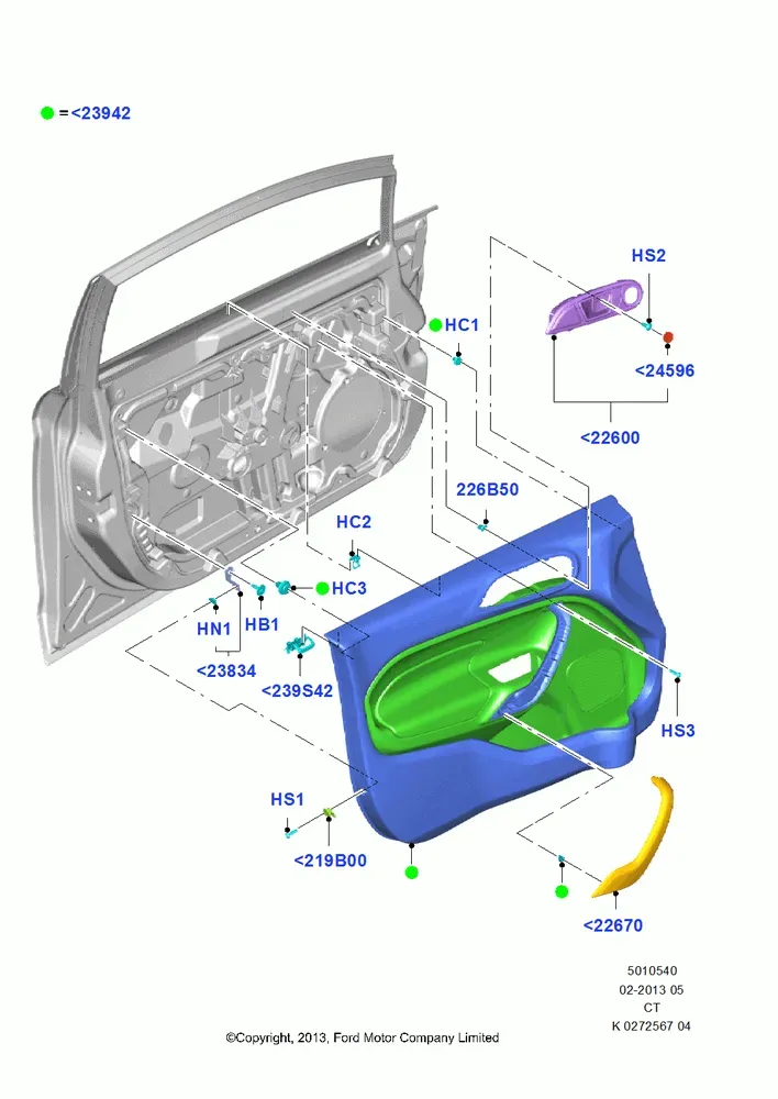 Front Door Trim Panel diagram