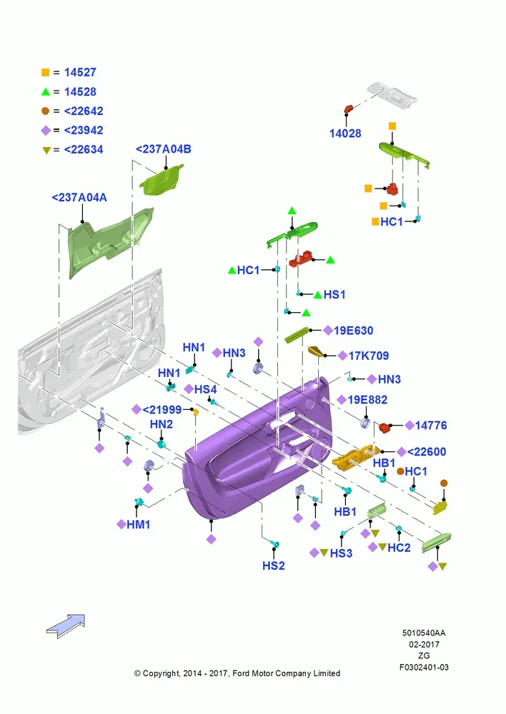 Front Door Trim Panel diagram