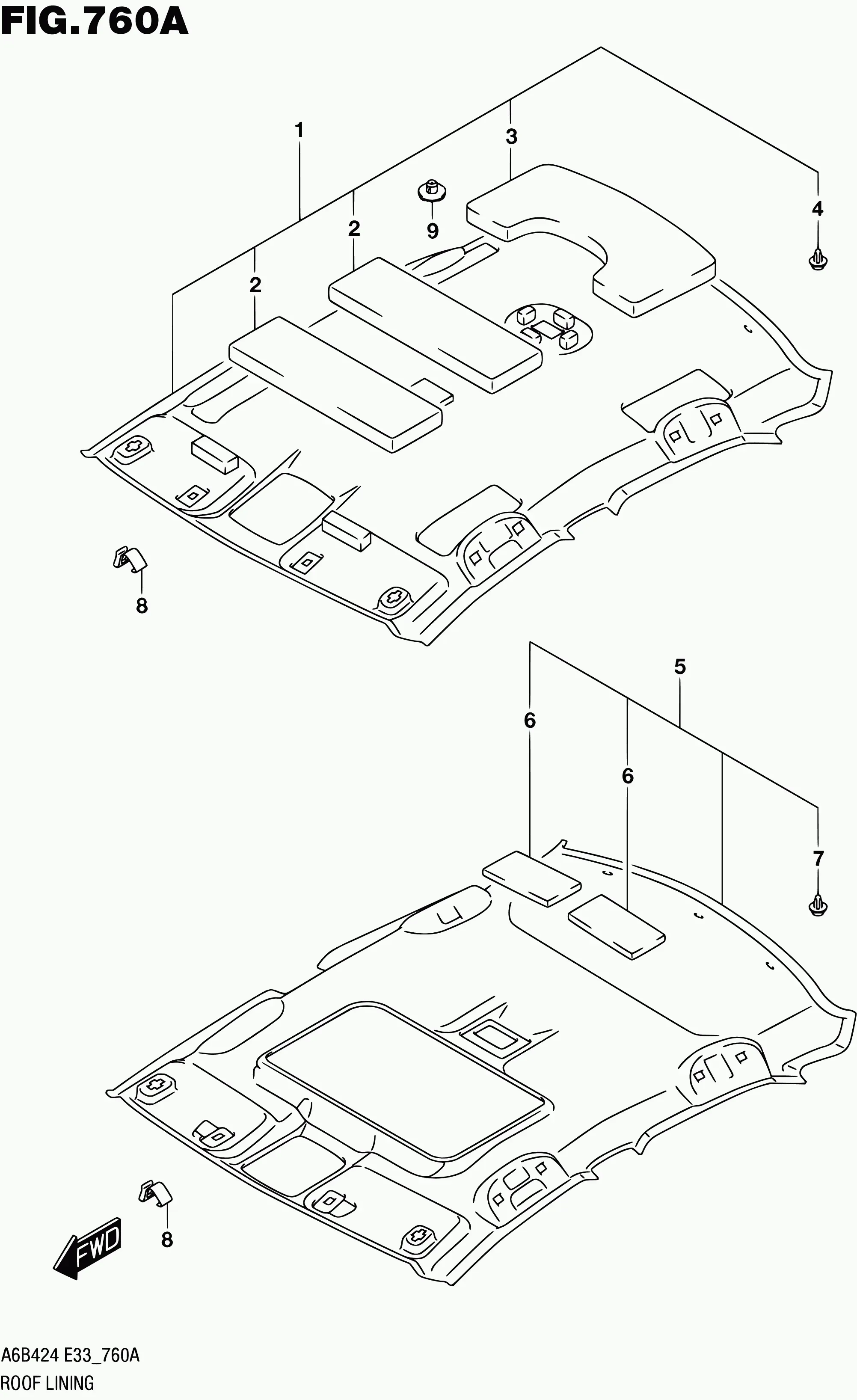 Headliner diagram