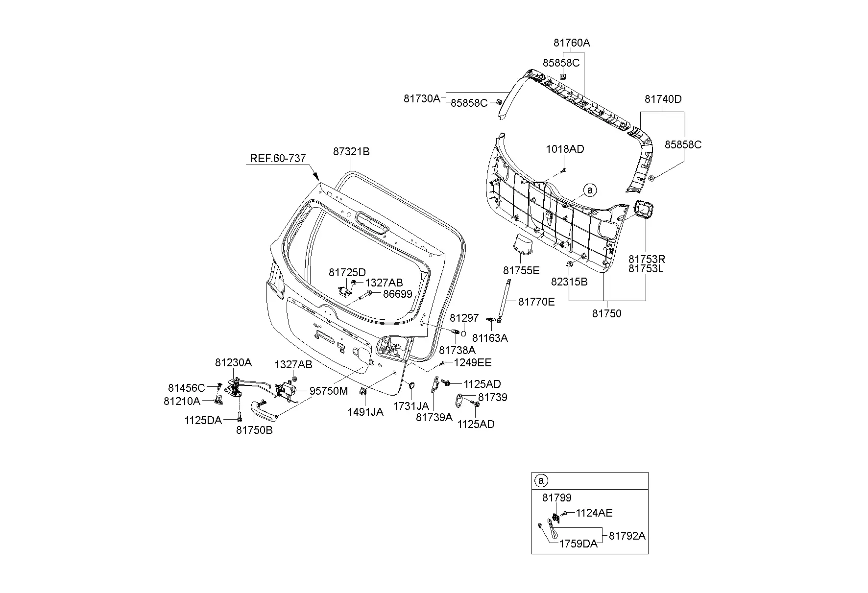 Обивка задней двери багажника diagram