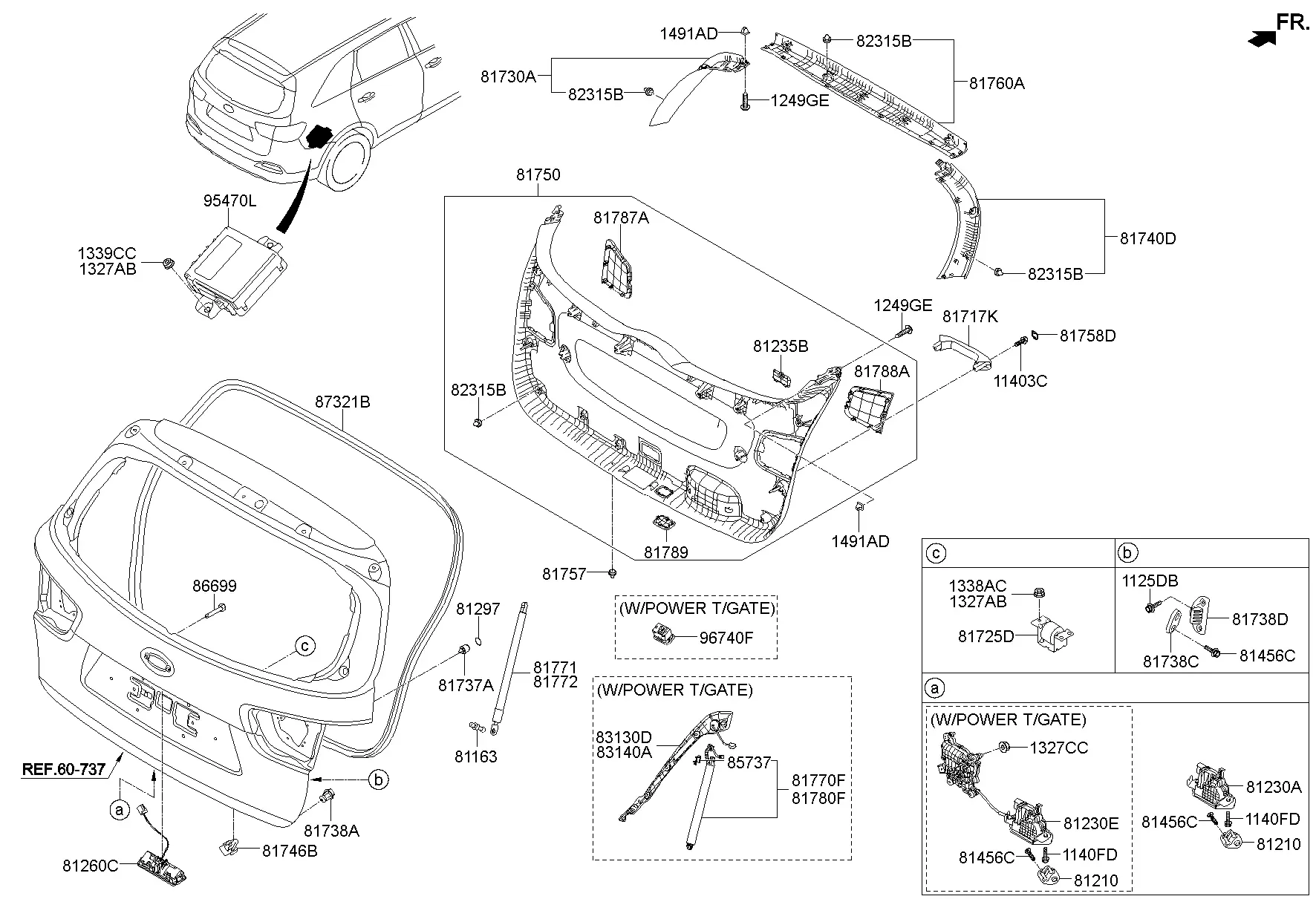 Обивка задней двери багажника diagram