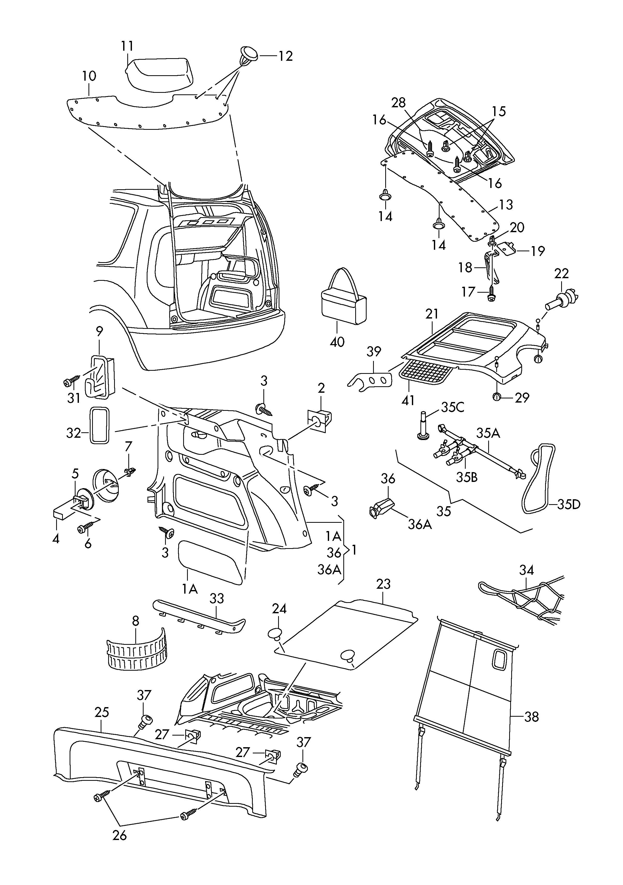 Trunk Compartment Trim diagram